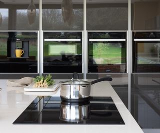 modern kitchen with built-in appliances